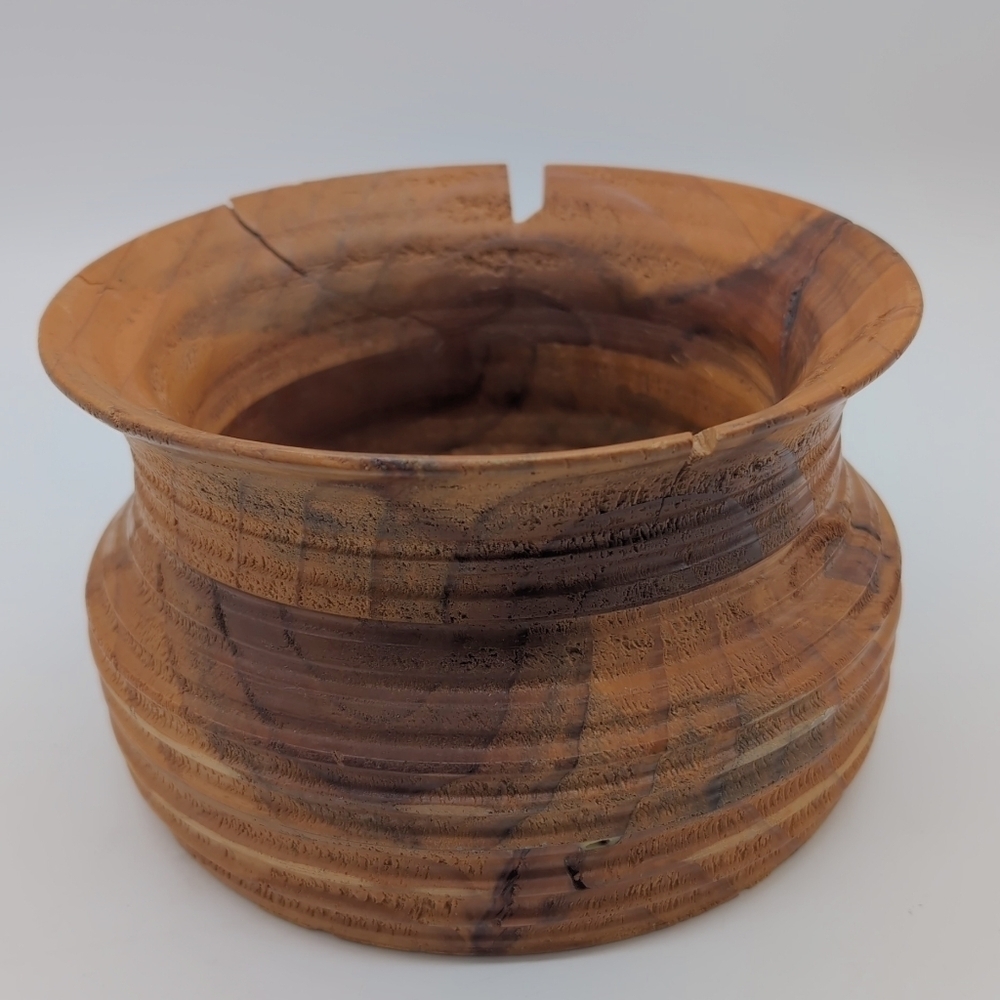 Primative Hand Made Rustic Wooden Bowl Turned Lathe Created
